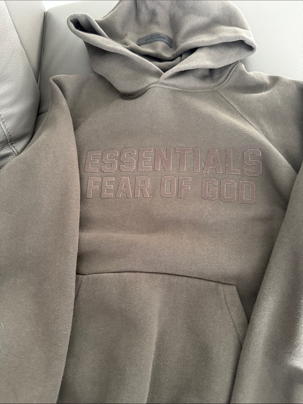 Fear of God Essentials Crewneck Hoodie in Olive
